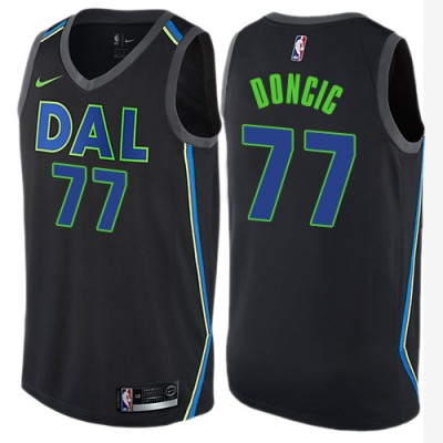 Nike Dallas Mavericks #77 Luka Doncic Black Youth NBA Swingman City Edition Jersey